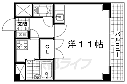 荒川ビル 3階1Kの間取り