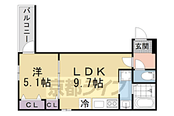 JR片町線(学研都市線) 津田駅 徒歩8分の賃貸アパート 3階1LDKの間取り