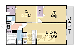 ＢＥＲＧ　ＦＵＪＩＮＯＭＯＲＩ 4階2LDKの間取り