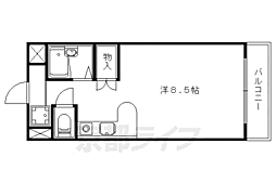 京都地下鉄東西線 小野駅 徒歩12分の賃貸マンション 1階ワンルームの間取り