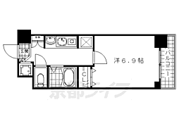 スワンズ京都油小路 1Kの間取図画像