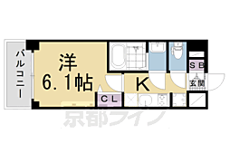 プレサンスTHEKYOTO吉祥院 1Kの間取図画像