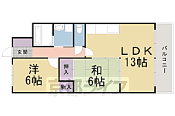 レヴェンテ東向日 2LDKの間取図画像
