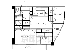 カルム長岡京 3LDKの間取図画像
