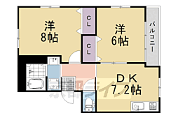 清水マンション 2DKの間取図画像