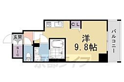 LW京都桜邸 ワンルームの間取図画像