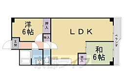 桂川ハイツ2号館 2LDKの間取図画像