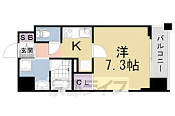 ベラジオ雅び烏丸十条2 1Kの間取図画像