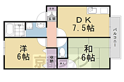 セジュール広沢 2DKの間取図画像