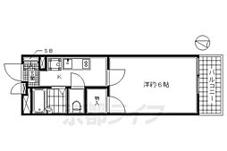 レオパレス京都十条 1Kの間取図画像
