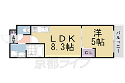 サクシード稲荷2nd 1LDKの間取図画像