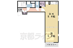 シャルマン東寺南1 1DKの間取図画像