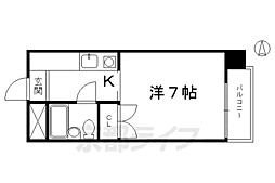 サピエンスコート烏丸七条 1Kの間取図画像