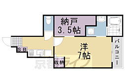 テオーリア小川1 1Kの間取図画像