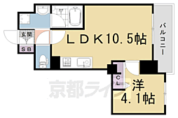 ベラジオ京都西院ウエストシティ3 1LDKの間取図画像