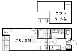 ハーモニーテラス深草大亀谷西寺町 1Kの間取図画像