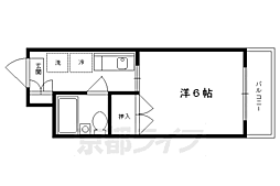 グランディール堤 1Kの間取図画像