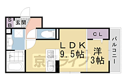 プランドールT 1LDKの間取図画像