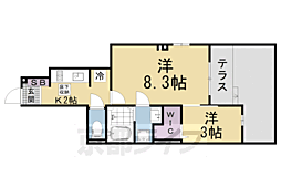 アビアント 2Kの間取図画像