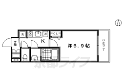 プレサンスTHEKYOTO華苑 1Kの間取図画像