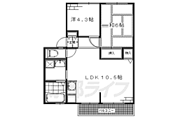 アルカディア田中東棟 2LDKの間取図画像