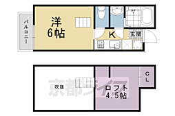 ROMIロフティ山ノ内 1Kの間取図画像