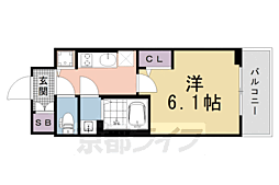 ベラジオレガシー葛野大路八条 1Kの間取図画像