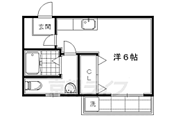 中之町ハイツ 1Kの間取図画像