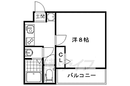 ASフラッティ葛野 1Kの間取図画像