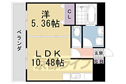 フォース桂 1LDKの間取図画像