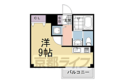 カーサグラン洛西 ワンルームの間取図画像