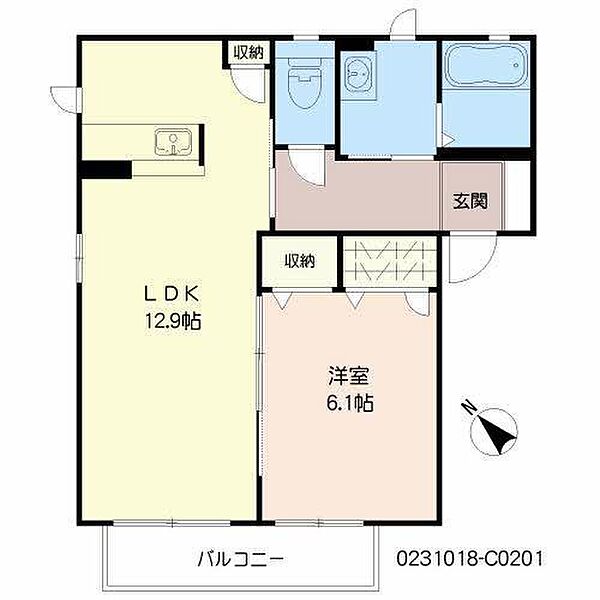 ハイマート　C ｜宮崎県宮崎市大字本郷北方(賃貸アパート1LDK・2階・46.53㎡)の写真 その2