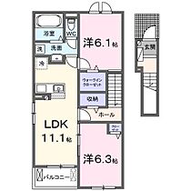 メルヴェイユー II  ｜ 宮崎県宮崎市赤江（賃貸アパート2LDK・2階・58.57㎡） その2