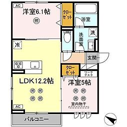 D-resena大橋II 2LDKの間取図画像