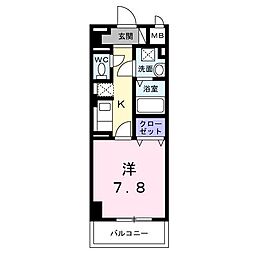 サンライズ 江平中町 1Kの間取図画像
