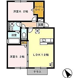 シャローム 2LDKの間取図画像