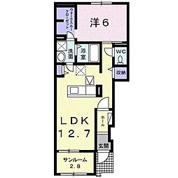 フェリーチェリノ 1LDKの間取図画像