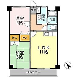 MKコーポ 2LDKの間取図画像