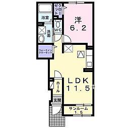 シャルフ飛江田 I 1LDKの間取図画像