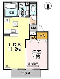 プラウド年見 1LDKの間取図画像