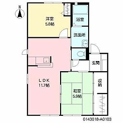 vegas1 2LDKの間取図画像