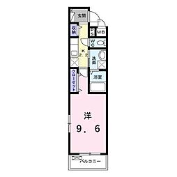 サンモール鶴島 1Kの間取図画像