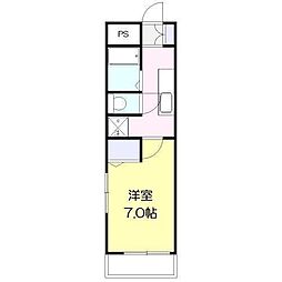 アリビオ南宮崎 1Kの間取図画像