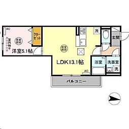 D-Resena檍 1LDKの間取図画像