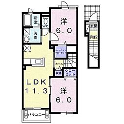 ブローテ 2LDKの間取図画像