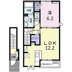 プルミエール 春 II 1LDKの間取図画像