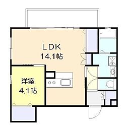 アルテマイスターイオ 1LDKの間取図画像