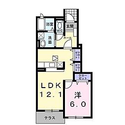 ボンシェーヌ 1LDKの間取図画像