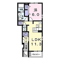 セレノカーサA 1LDKの間取図画像