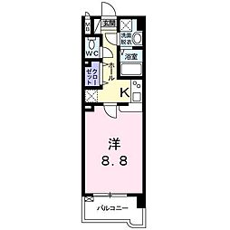 サン・トール 1Kの間取図画像